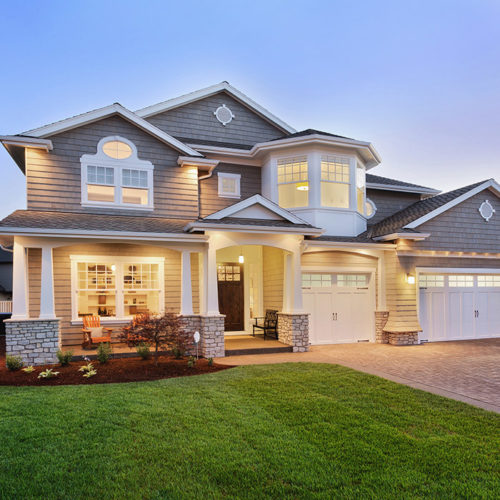 residential property exteriors with white framed windows alstyne tx