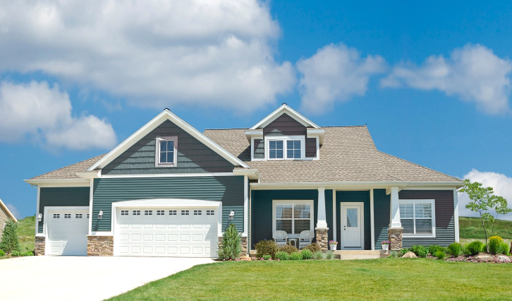 blue two story house collin county tx